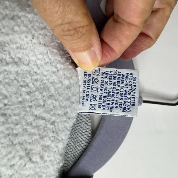 Vtg Russell Ottawa University Sweatshirt Mens XL Gray Embroidered Made USA READ - Picture 8 of 10